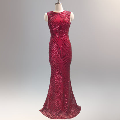 1587 #dress skirt women's new dignified atmosphere banquet slim and thin fishtail host evening dress long