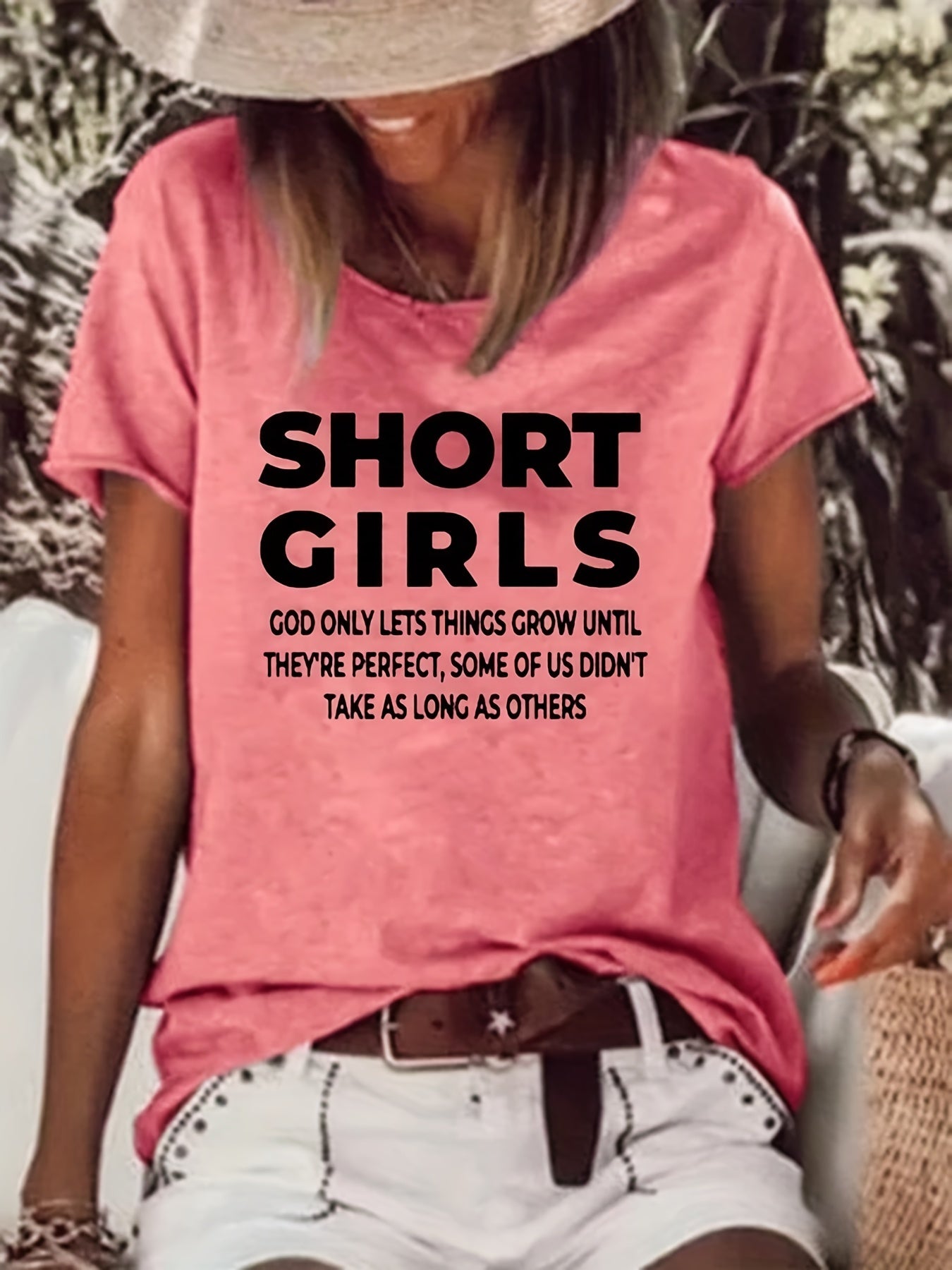 「lovevop」Letter Print Crew Neck T-Shirt, Casual Short Sleeve T-Shirt For Spring & Summer, Women's Clothing