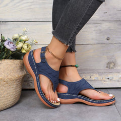 「lovevop」Women's Platform Flats Sandals, Fashion Buckle Flip Flops, Casual Beach Sandals, Women's Footwear