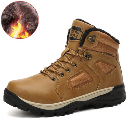 lovevop Back to college Men Boots Outdoor Hiking Shoes Leather Casual Non-Slip Sneakers Outdoor Adventure Hunting Safety Boots New Men Shoes Large Size