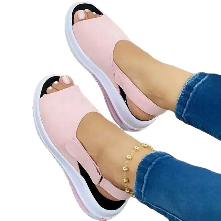 Back to school outfit lovevop  Fashion Shoes Women Platform Sandals Stretch Fabric Summer Women's Shoes Comfort Walking Ladies Sandalias Female Casual Footwear