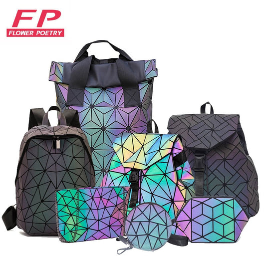 Back to college Luxury Backpack Women Bags Designer Geometric Luminous Backpacks For Women School Bags For Girls Rucksack Shoulder Backpack