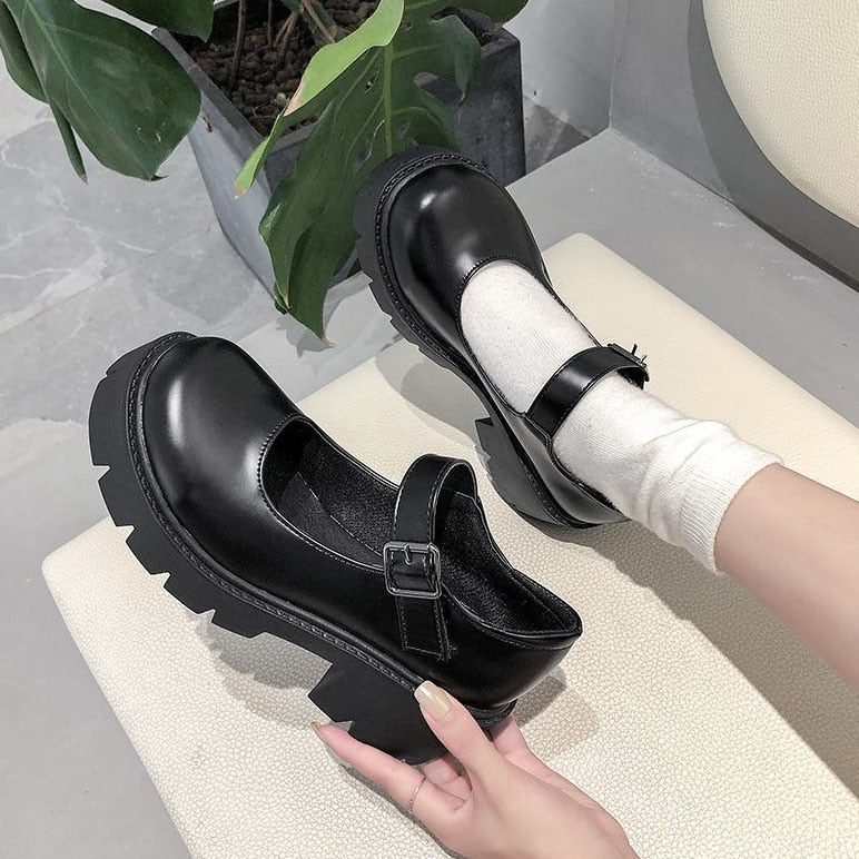 Back to school outfit lovevop  Lolita Shoes On Heels Platform Shoes Women's Shoes Japanese Style Mary Janes Vintage Girls High Heel Student Shoes Sandals Pumps