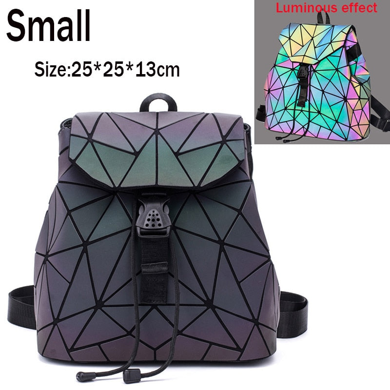 Back to college  Women Backpack Bags Designer Geometric Luminous Backpacks Female School Bags For Girls Student Rucksack Shoulder Backpack