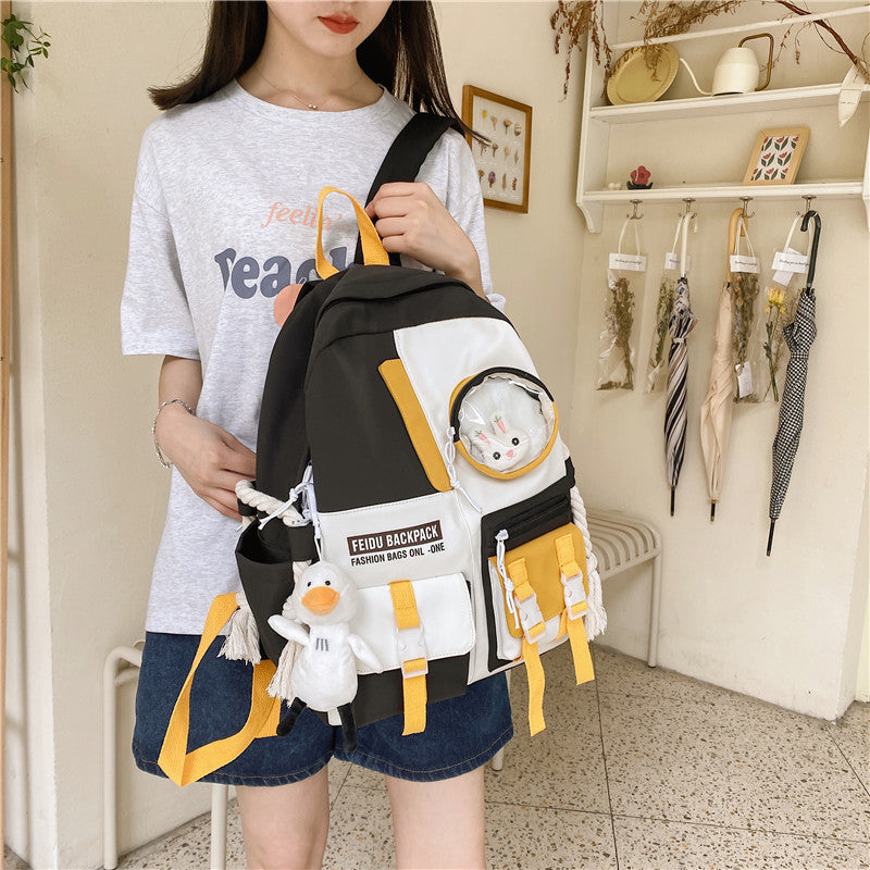 Back to college Female Harajuku Nylon Bag Kawaii Girl College Student Backpack Waterproof Fashion Ladies School Bag Book Women Cute Backpack New