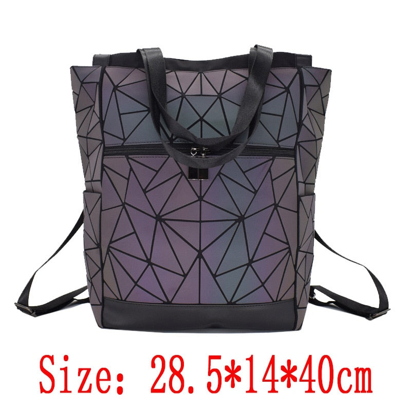 Back to college  Women Backpack Bags Designer Geometric Luminous Backpacks Female School Bags For Girls Student Rucksack Shoulder Backpack