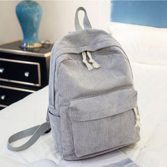 Back to college College Style Soft Fabric Backpack School Bag Female Corduroy Design School Backpack For Teenage Girls Striped Backpack Women