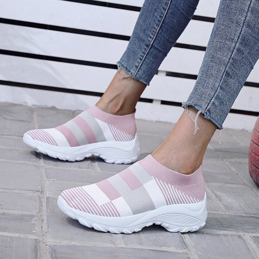Back  To School Outfit  lovevop Women Mix Color Sneakers Ladies Breath Tennis Shoes  Woman Comfort Vulcanzied Female Casual Flats Women Footwear Plus Size
