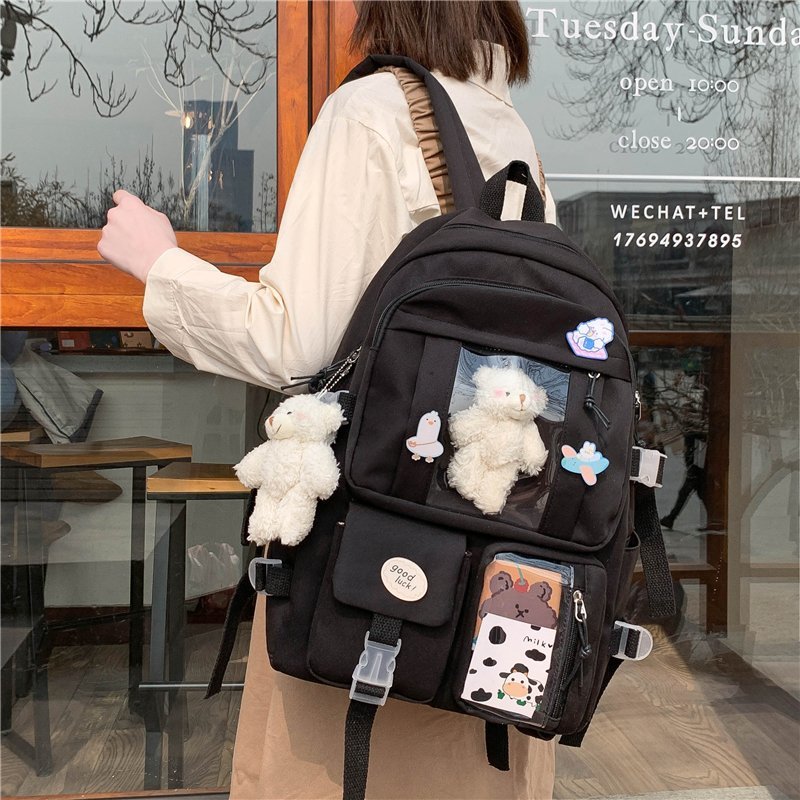 Back to college Japanese High School Girls Backpack School Bags For Teenage Girls Multi Pockets New Kawaii Backpack Women Harajuku Cute Mochila