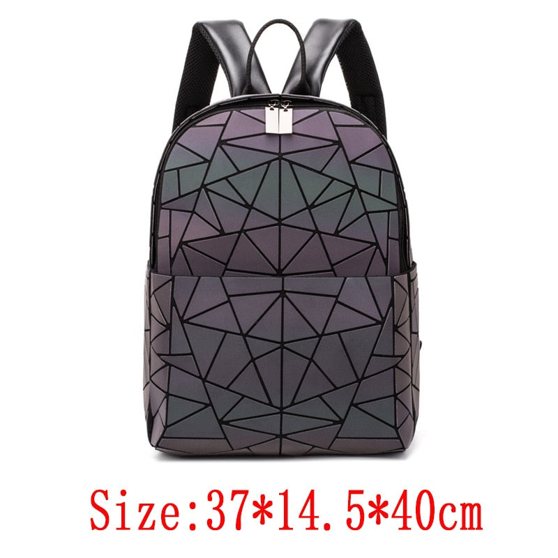 Back to college  Women Backpack Bags Designer Geometric Luminous Backpacks Female School Bags For Girls Student Rucksack Shoulder Backpack