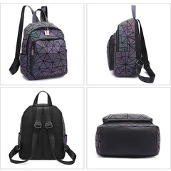 Back to college  Women Backpack Bags Designer Geometric Luminous Backpacks Female School Bags For Girls Student Rucksack Shoulder Backpack