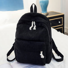 Back to college College Style Soft Fabric Backpack School Bag Female Corduroy Design School Backpack For Teenage Girls Striped Backpack Women