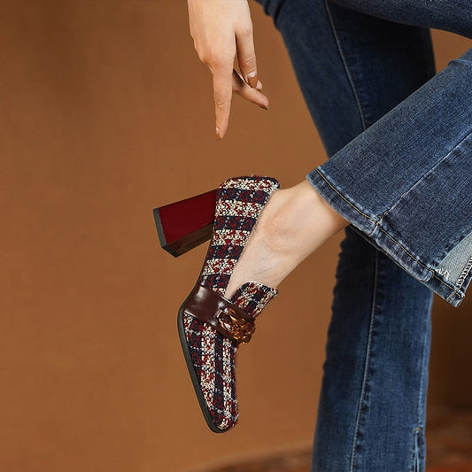 lovevop  New Spring/Autumn Women Shoes LEISURE Women Pumps Square Toe High Heels Shoes Women Women Shoes High Heel Zapatos De Mujer