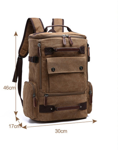 Back to college Men's Backpack Vintage Canvas Backpack School Bag Men's Travel Bags Large Capacity Backpack  Laptop Backpack Bag High Qualit