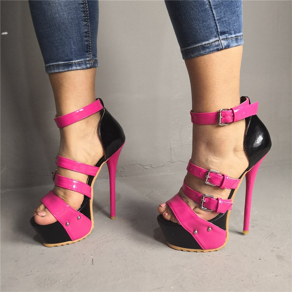 DoraTasia   Wedding Big Size 35-47 Party Prom Women Shoes Thick Platform Nightclub Super High Heels Shoes Woman Sandals 06-23