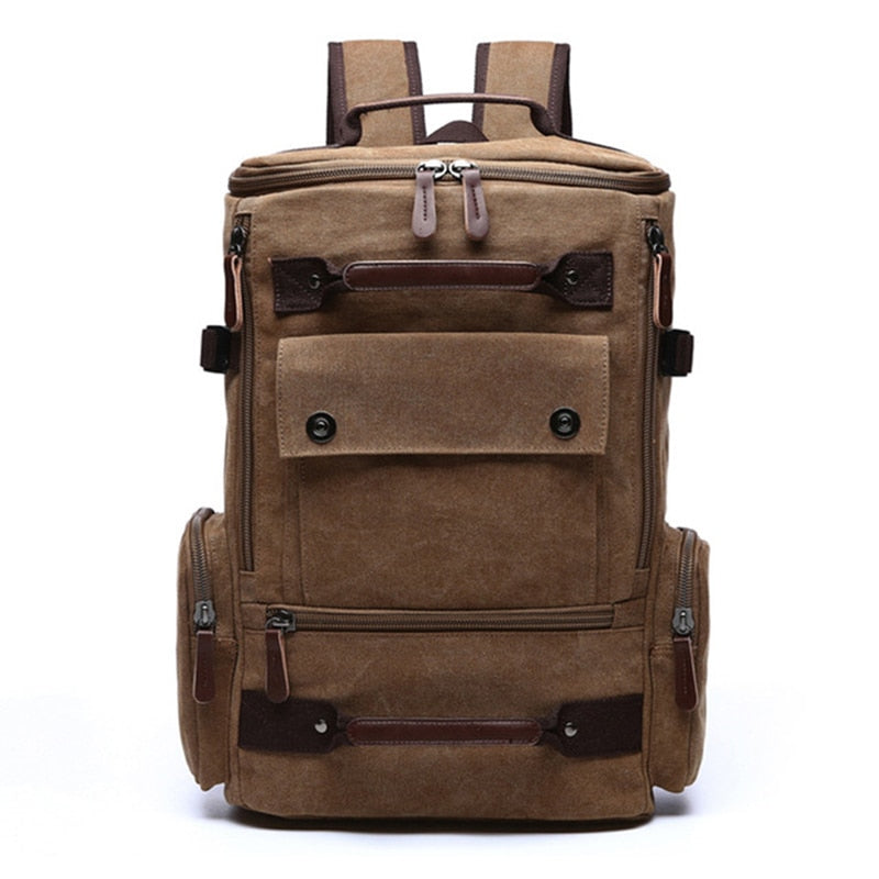 Back to college Men's Backpack Vintage Canvas Backpack School Bag Men's Travel Bags Large Capacity Backpack  Laptop Backpack Bag High Qualit