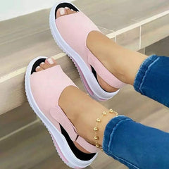 Back to school outfit lovevop  Fashion Shoes Women Platform Sandals Stretch Fabric Summer Women's Shoes Comfort Walking Ladies Sandalias Female Casual Footwear