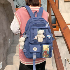 Back to college Japanese High School Girls Backpack School Bags For Teenage Girls Multi Pockets New Kawaii Backpack Women Harajuku Cute Mochila