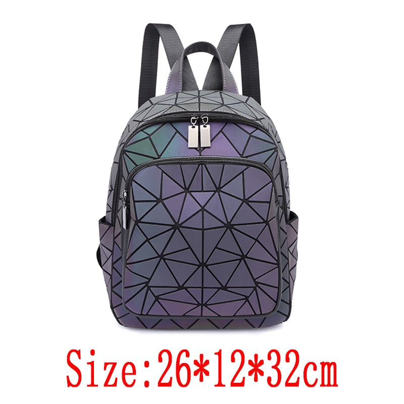 Back to college  Women Backpack Bags Designer Geometric Luminous Backpacks Female School Bags For Girls Student Rucksack Shoulder Backpack