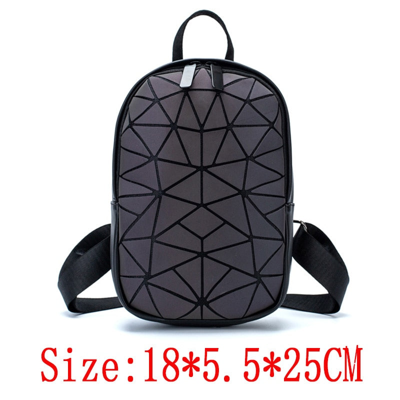 Back to college  Women Backpack Bags Designer Geometric Luminous Backpacks Female School Bags For Girls Student Rucksack Shoulder Backpack