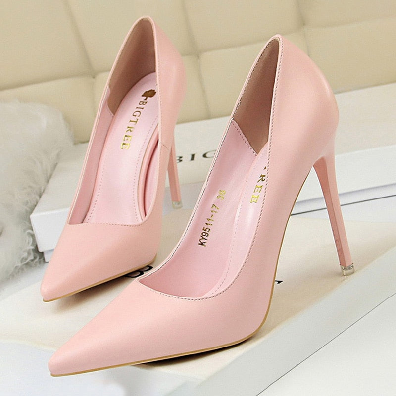 Back to college Shoes Women Pumps Fashion High Heels Shoes Black Pink White Shoes Women Wedding Shoes Ladies Stiletto Women Heels