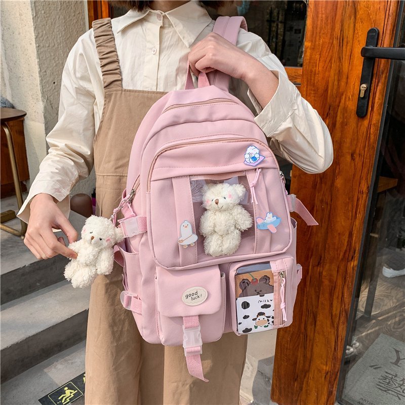 Back to college Japanese High School Girls Backpack School Bags For Teenage Girls Multi Pockets New Kawaii Backpack Women Harajuku Cute Mochila