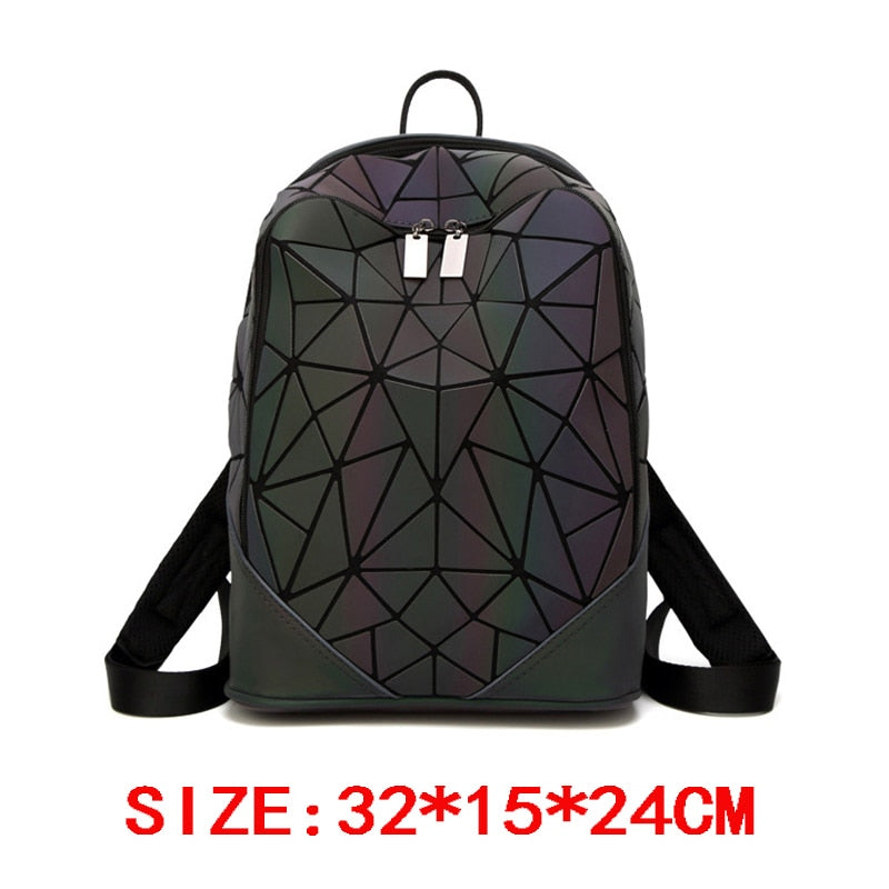 Back to college  Women Backpack Bags Designer Geometric Luminous Backpacks Female School Bags For Girls Student Rucksack Shoulder Backpack