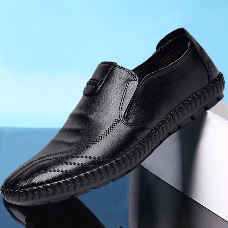 Back to college Summer Men's Leather Casual Shoes Flat Shoes Dress Shoes Men Work Banquet Shoes Comfortable Pu Soft Sole Wear Walking Shoes New