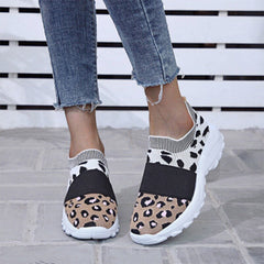 Back To School lovevop  Women Mesh Breathable Sneakers Woman Leopard Vulcanized  Ladies Tennis Shoes Women's Casual Flats Female Loafers Plus Size