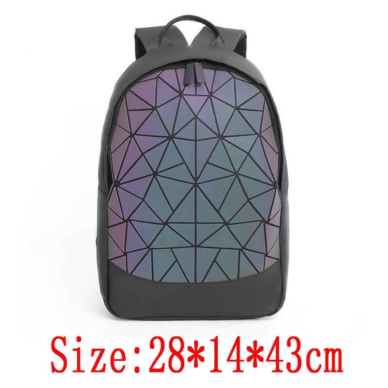 Back to college  Women Backpack Bags Designer Geometric Luminous Backpacks Female School Bags For Girls Student Rucksack Shoulder Backpack