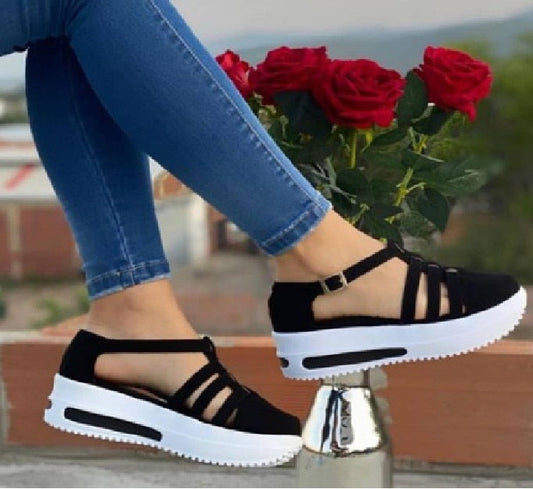 lovevop Summer Wedges Shoes for Women Open Toe Beach Female Sandals Multicolor Slingback Sandals Platform Ladies Sandals Plus Size 06-15