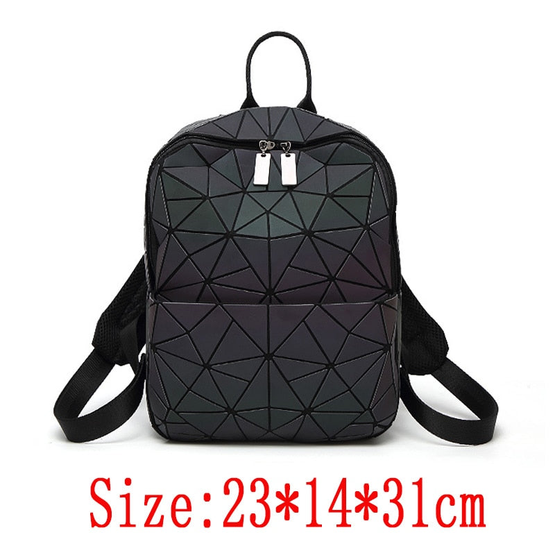 Back to college  Women Backpack Bags Designer Geometric Luminous Backpacks Female School Bags For Girls Student Rucksack Shoulder Backpack