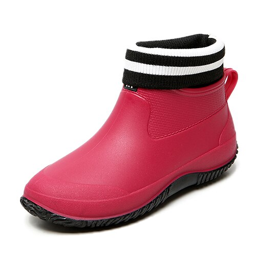 Back to school outfit lovevop  Rain Boots Women's Rubber Anti-Skid Unisex Ankle Rainboots Lightweight Slip On Boots Rain Shoes Waterproof Fishing Boots Ankle