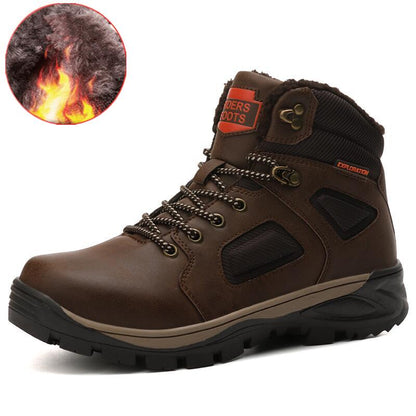 lovevop Back to college Men Boots Outdoor Hiking Shoes Leather Casual Non-Slip Sneakers Outdoor Adventure Hunting Safety Boots New Men Shoes Large Size