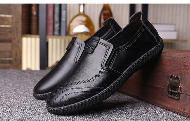 Back to college Summer Men's Leather Casual Shoes Flat Shoes Dress Shoes Men Work Banquet Shoes Comfortable Pu Soft Sole Wear Walking Shoes New