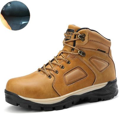 lovevop Back to college Men Boots Outdoor Hiking Shoes Leather Casual Non-Slip Sneakers Outdoor Adventure Hunting Safety Boots New Men Shoes Large Size