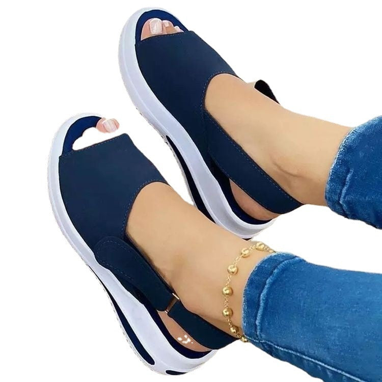 Back to school outfit lovevop  Fashion Shoes Women Platform Sandals Stretch Fabric Summer Women's Shoes Comfort Walking Ladies Sandalias Female Casual Footwear