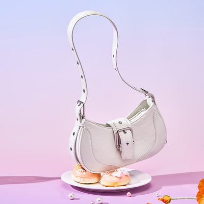 Strictly selected first-layer cowhide bag niche texture women's summer popular new retro underarm bag niche shoulder messenger bag