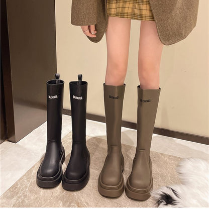 2025  Hot style~ popular new thick heel short boots women's British style Martin boots knight boots trend