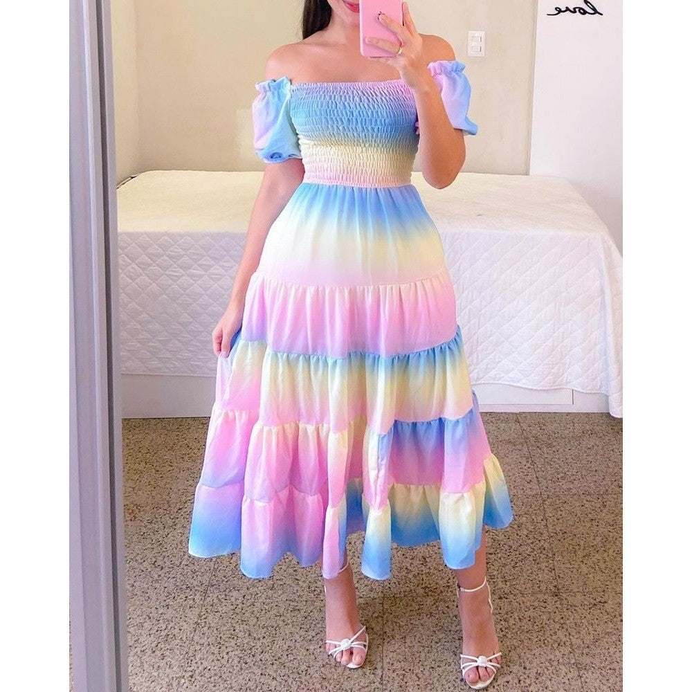 2025 New spring and summer new  New 2025 dresses literary  fresh printing fashion women's clothing
