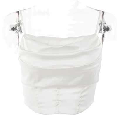 2025 Popular trade hot-selling  summer new top fashionable drape collar design halter suspender sexy tube top T-shirt