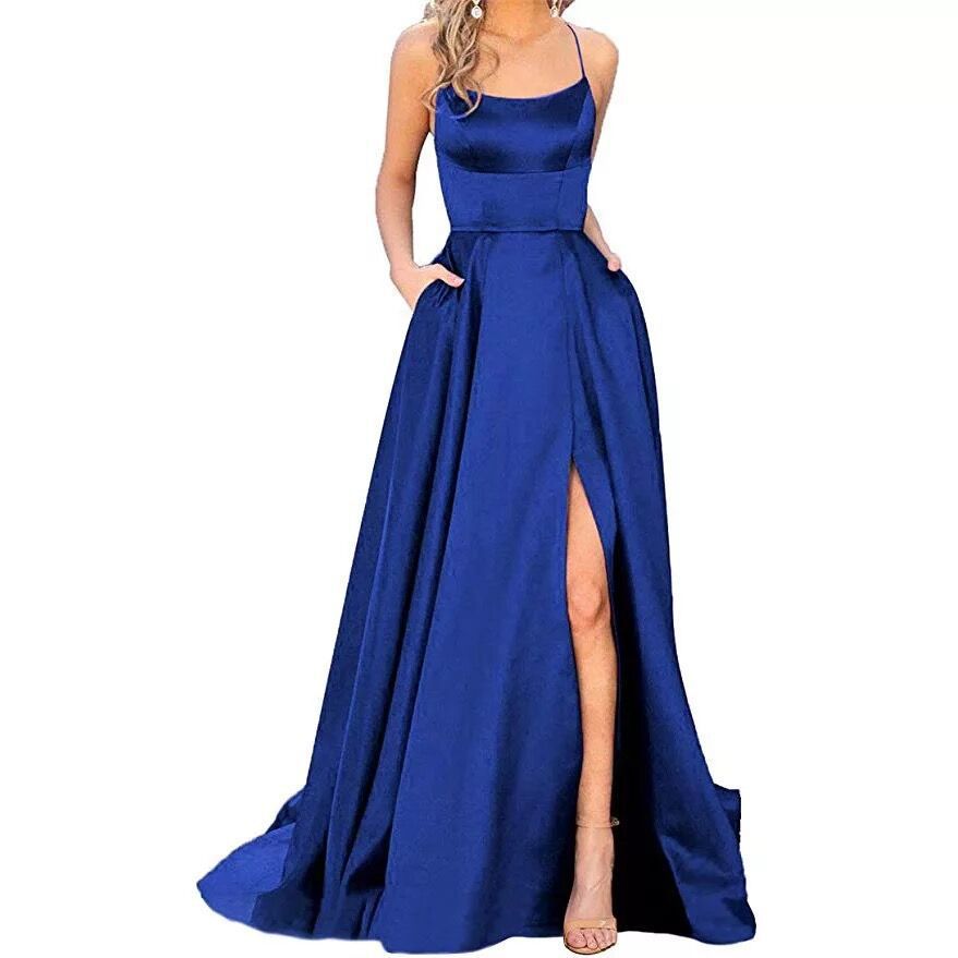 2025 color 2025 bridesmaid clothes, long dress, thin off-the-shoulder girlfriend,  fashion bridesmaid evening dress