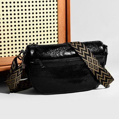 2025 New fashion leather messenger bag niche retro oil wax leather first layer cowhide shoulder bag casual versatile women's bag