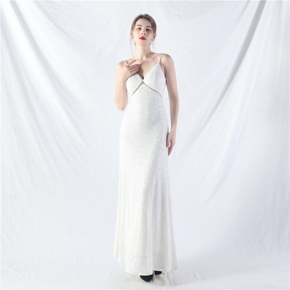 31765 #popular A-shaped big pendulum dress can be worn daily sequined long dress