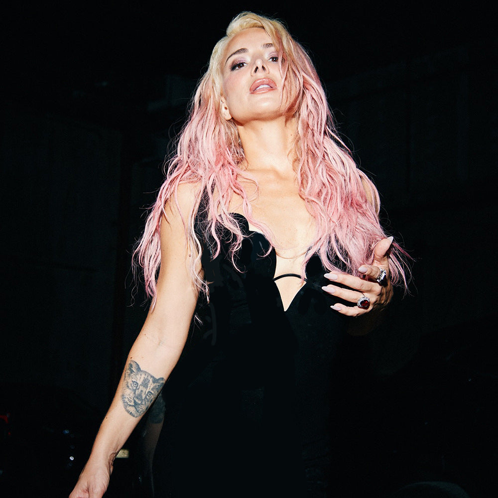 LOVEVOP  spring new black suspender jumpsuit elastic bandage sexy women's clothing  tight-fitting onesie