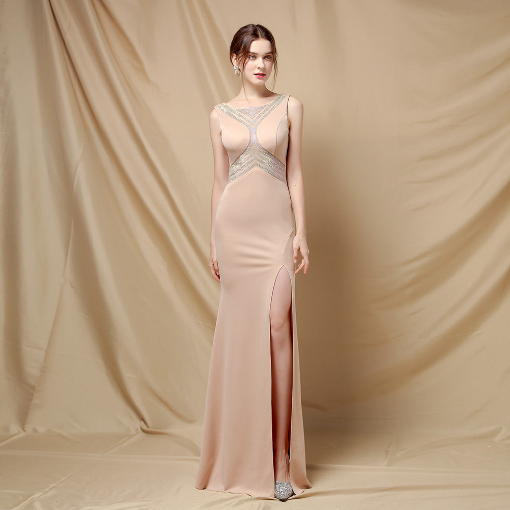 18681 #Bridal Toast Clothing 2021 Autumn Fashion Long Red Fish Tail Neck Wedding Banquet Evening Dress Dress