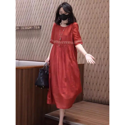 summer new literary and retro loose dress fashionable Popular style large size thin big swing dress children