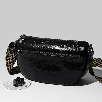 2025 New fashion leather messenger bag niche retro oil wax leather first layer cowhide shoulder bag casual versatile women's bag