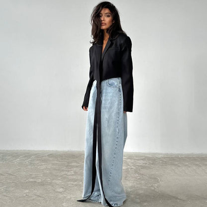 New women's clothing high-end streamer blazer women's 20025 new solid color simple versatile top women