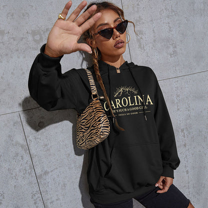 LOVEVOP popular new autumn and winter leisure sports hoodie South East Asia New Popular trade women's letter-printed hooded sweater